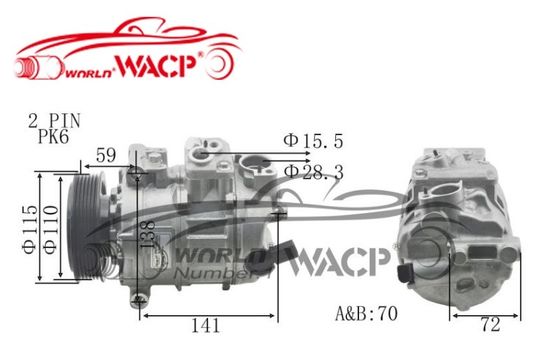 DCP32045 Veicolo 7SEU Compressore a cilindrata per Audi A3 per VW Golf WXAD025