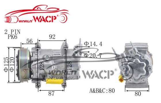 Compressore di aria condizionata per auto Peugeot Partner 1007 1608881380 WXPG008