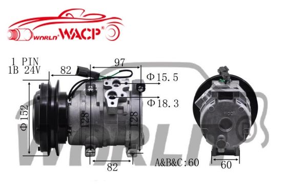10S15C 1B Truck Ac Compressor For Komatsu Caterpillar Hitachi 2473000510 4472204052 WXTK002
