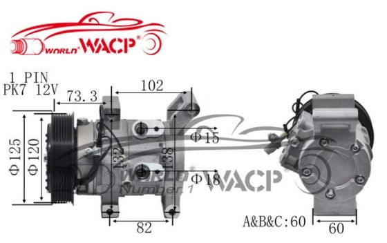 2473006840 Compressore di aria condizionata per auto per Toyota HiluxVigo 2003-2007 WXTT016