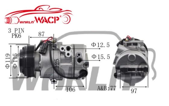 ACP1550000S Compressore AC per auto per Kia K3 per Sportage DW16 6PK WXKA025