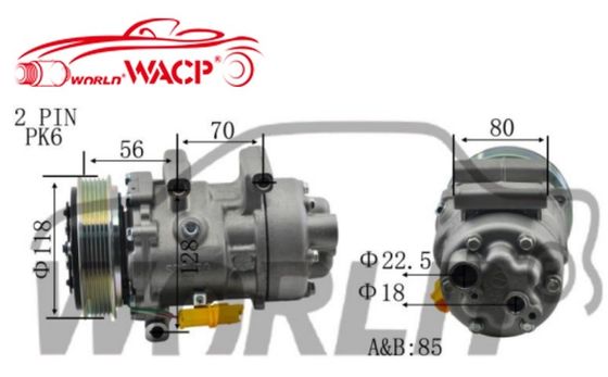 1444 6V12 6PK Compressore per veicoli Climatizzatore auto 12V Per Peugeot307 1.6 WXPG044