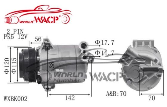 PXE16 5PK Compressore a spostamento variabile per Buick Lacrosse 2.4 WXBK002