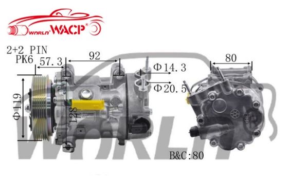 1309 Compressore di aria condizionata per auto Peugeot407 3008 4008 WXPG017