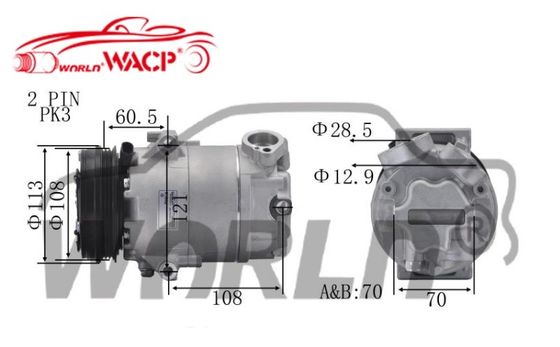 RC.600.108 5U0820803K AC.100.1758 Compressore per auto per Volkswagen Fox Voyage WXVW045