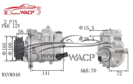 DCP32065 Compressore Climatizzatore per auto per VW T5 Amarok Multivan WXVW048